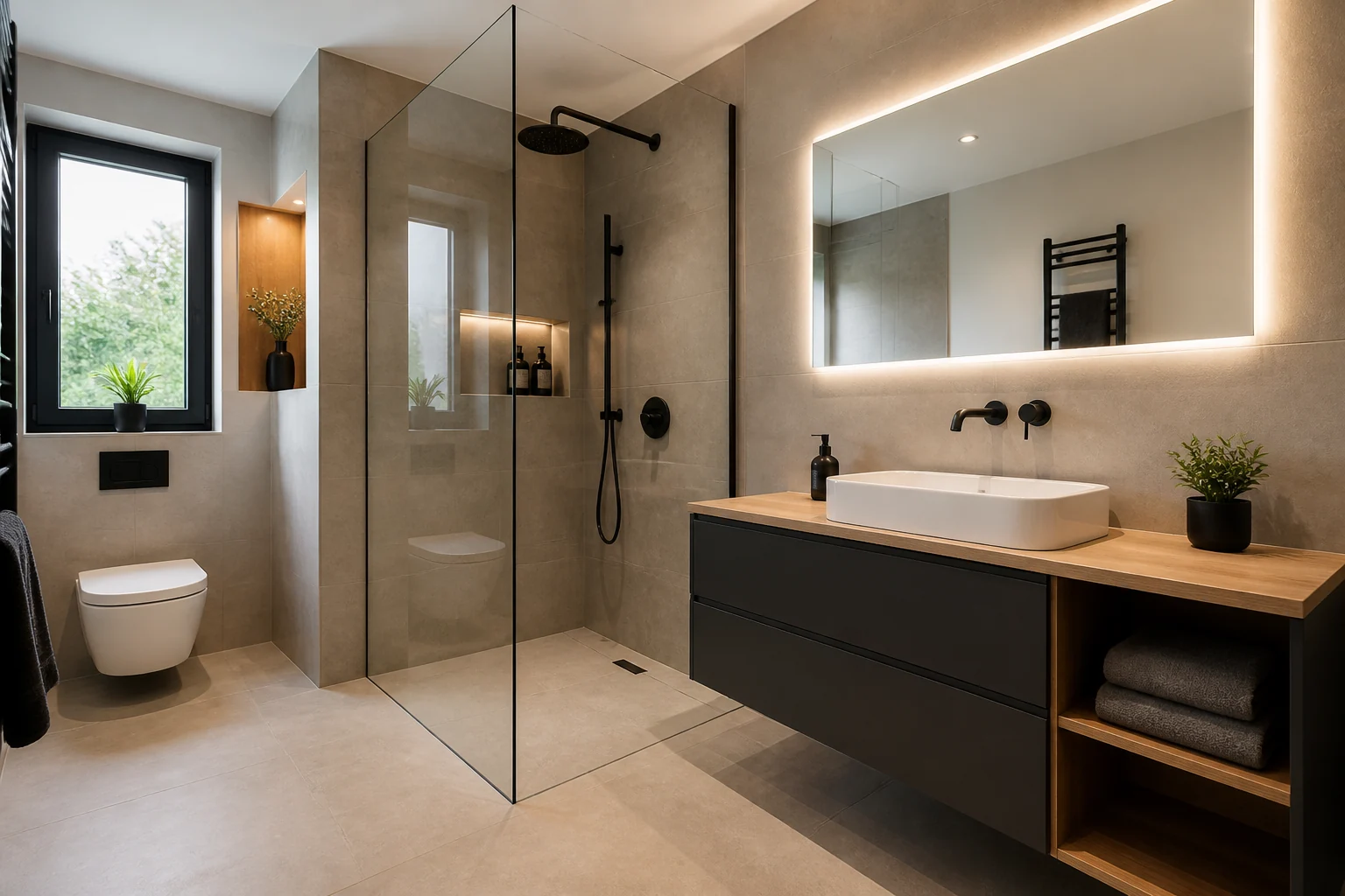 Modern saniertes Badezimmer